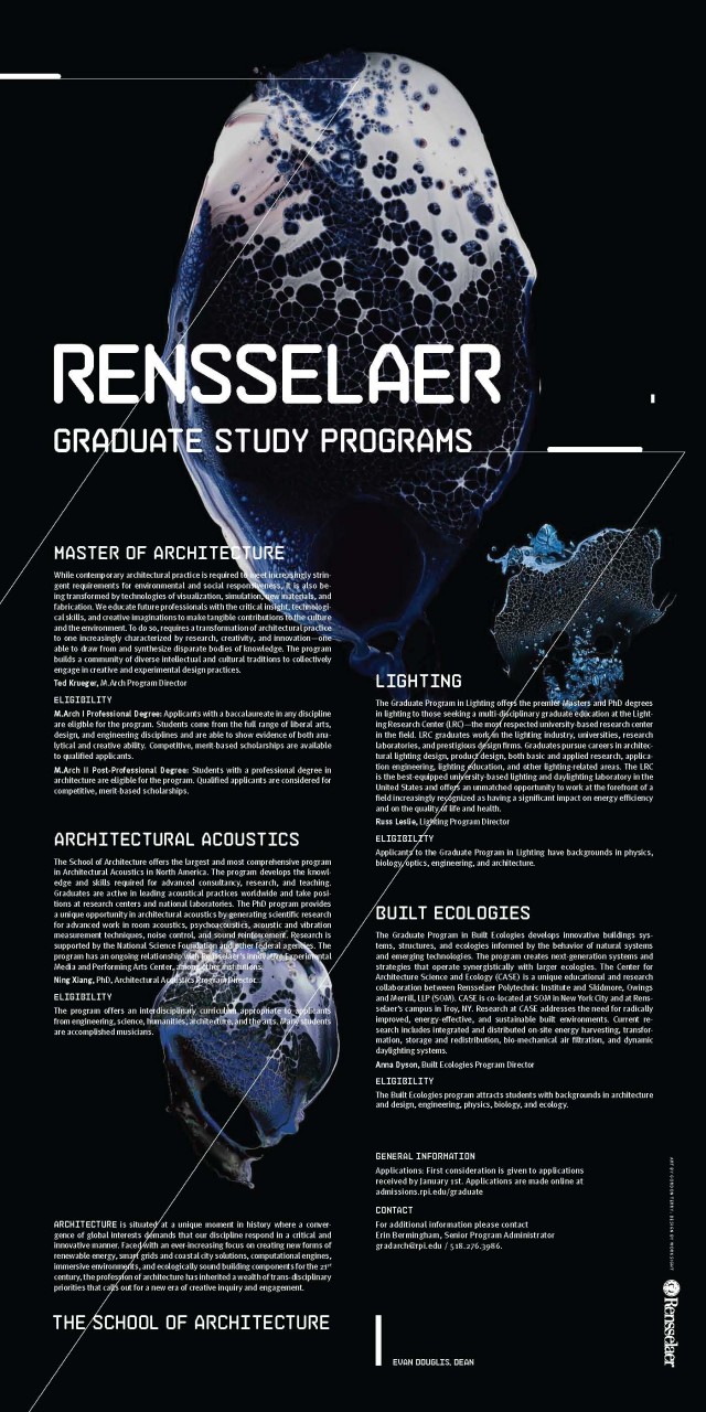 Graduate Programs  Rensselaer   Architecture